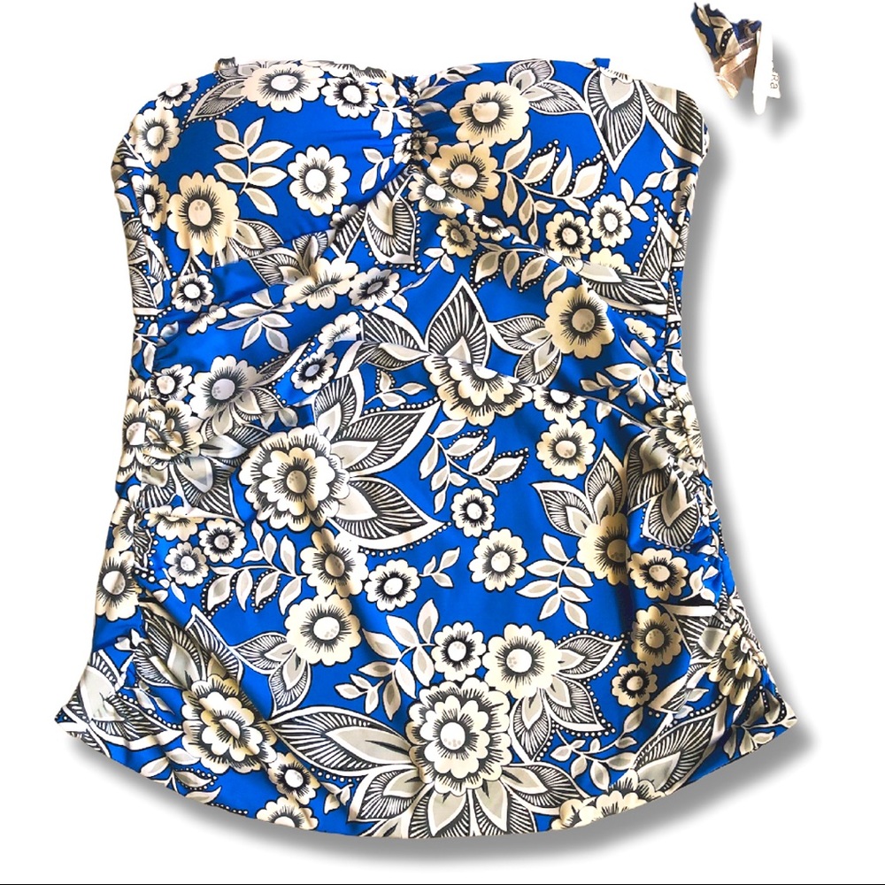 Women’s, Swim wear top, Vera Bradley, Small (4/6), Blue & white